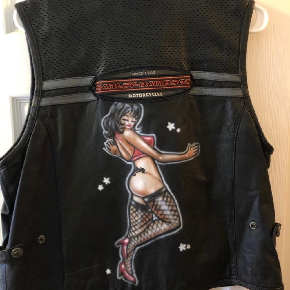 Harley Davidson Custom Hand Painted Vest